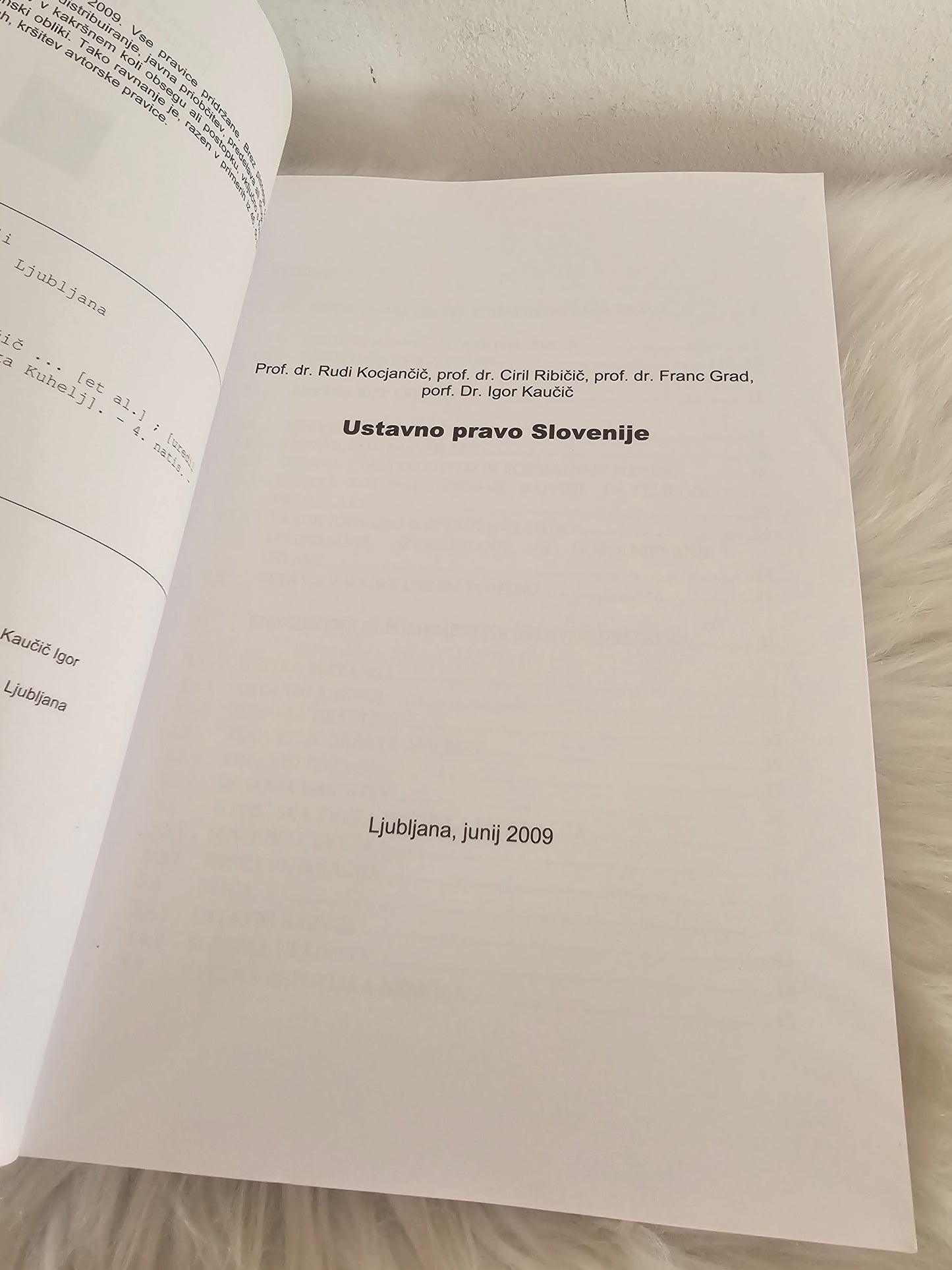 Ustavno pravo Slovenije Rudi Kocjančič Ciril Ribičič Franc Grad Igor Kaučič