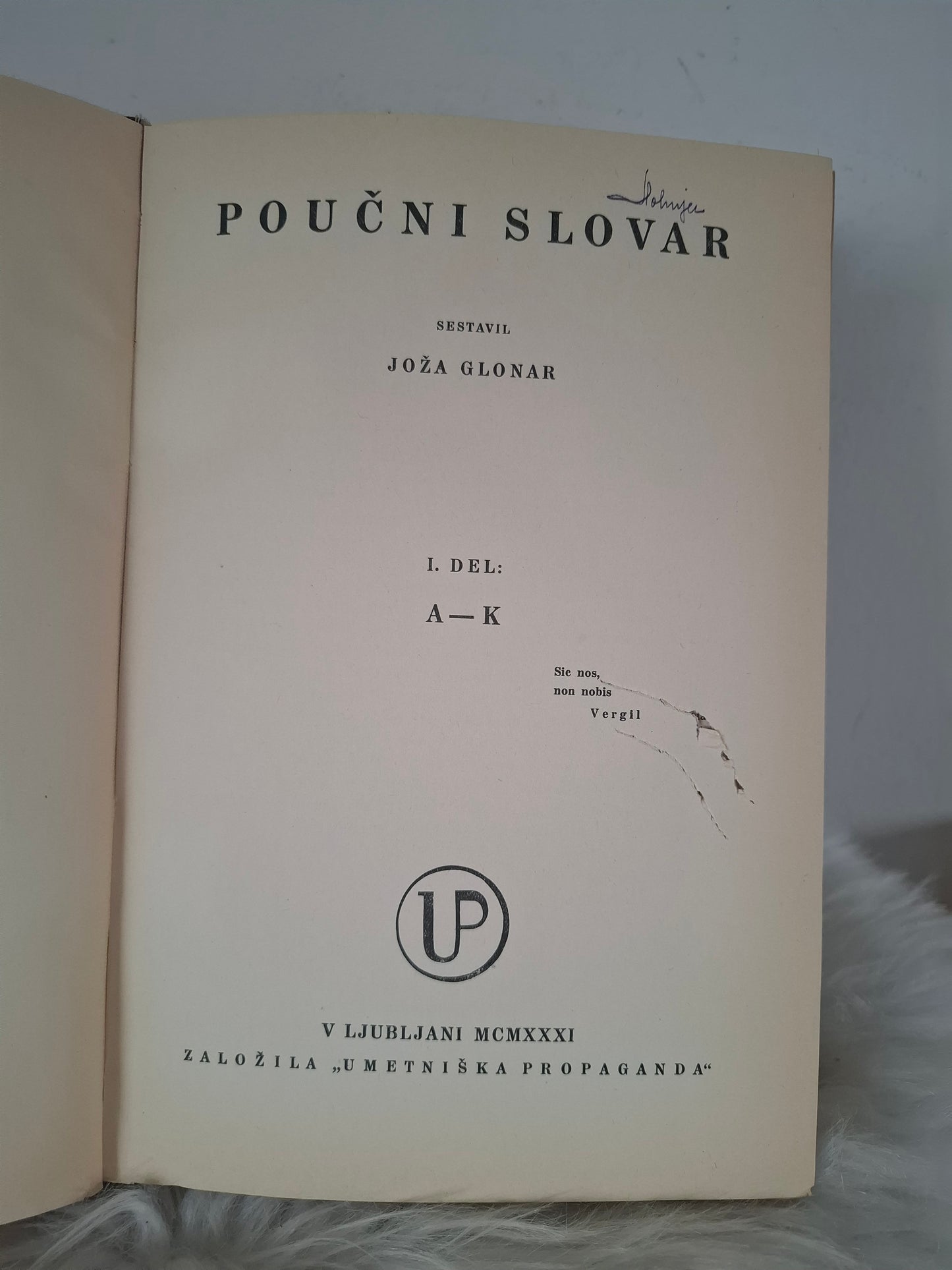 Poučni slovar 1, 2 Joža Glonar