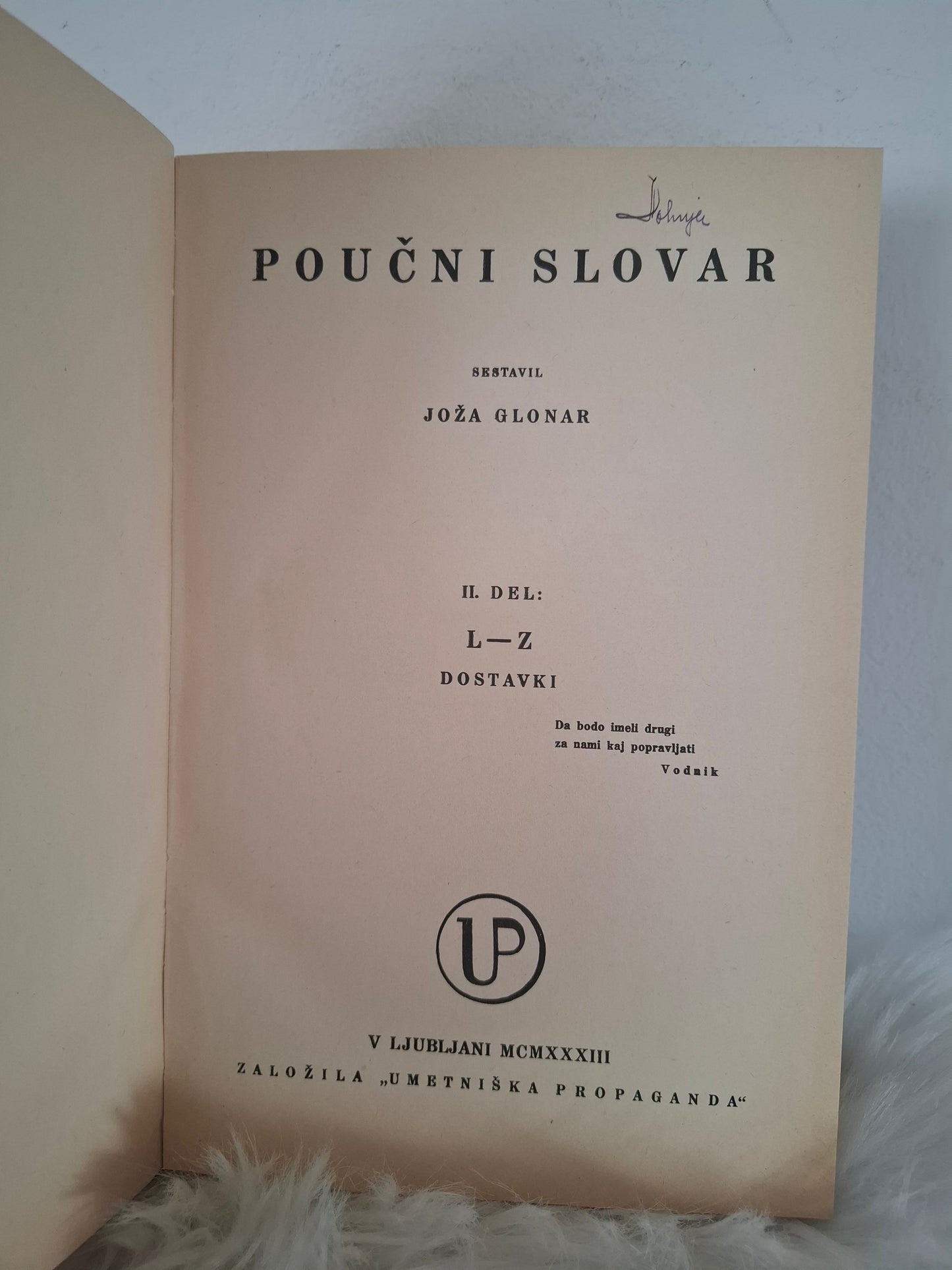 Poučni slovar 1, 2 Joža Glonar