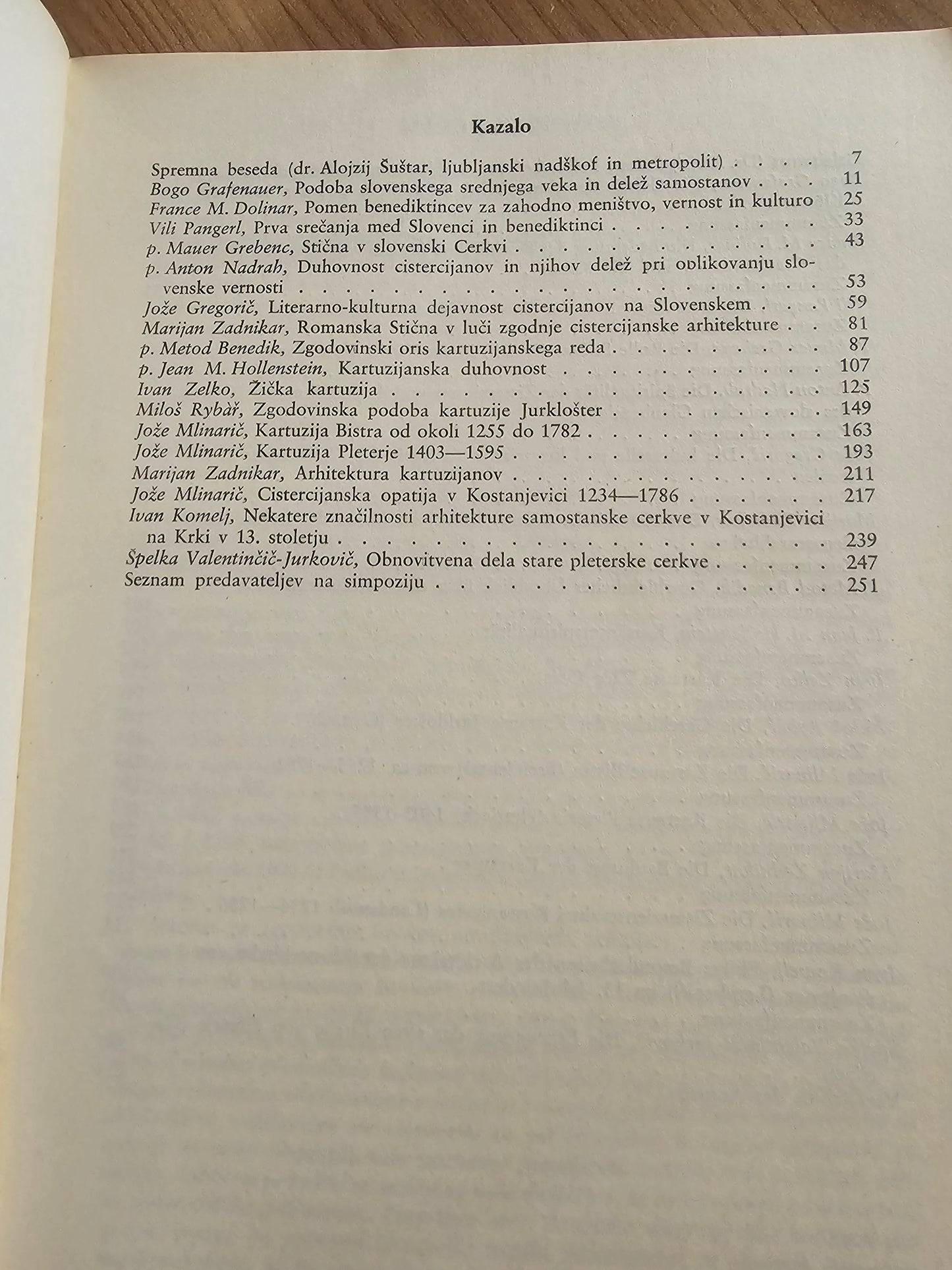Redovništvo na Slovenskem benediktinci, kartuzijani , CIstercijani Teološka fakulteta Ljubljana