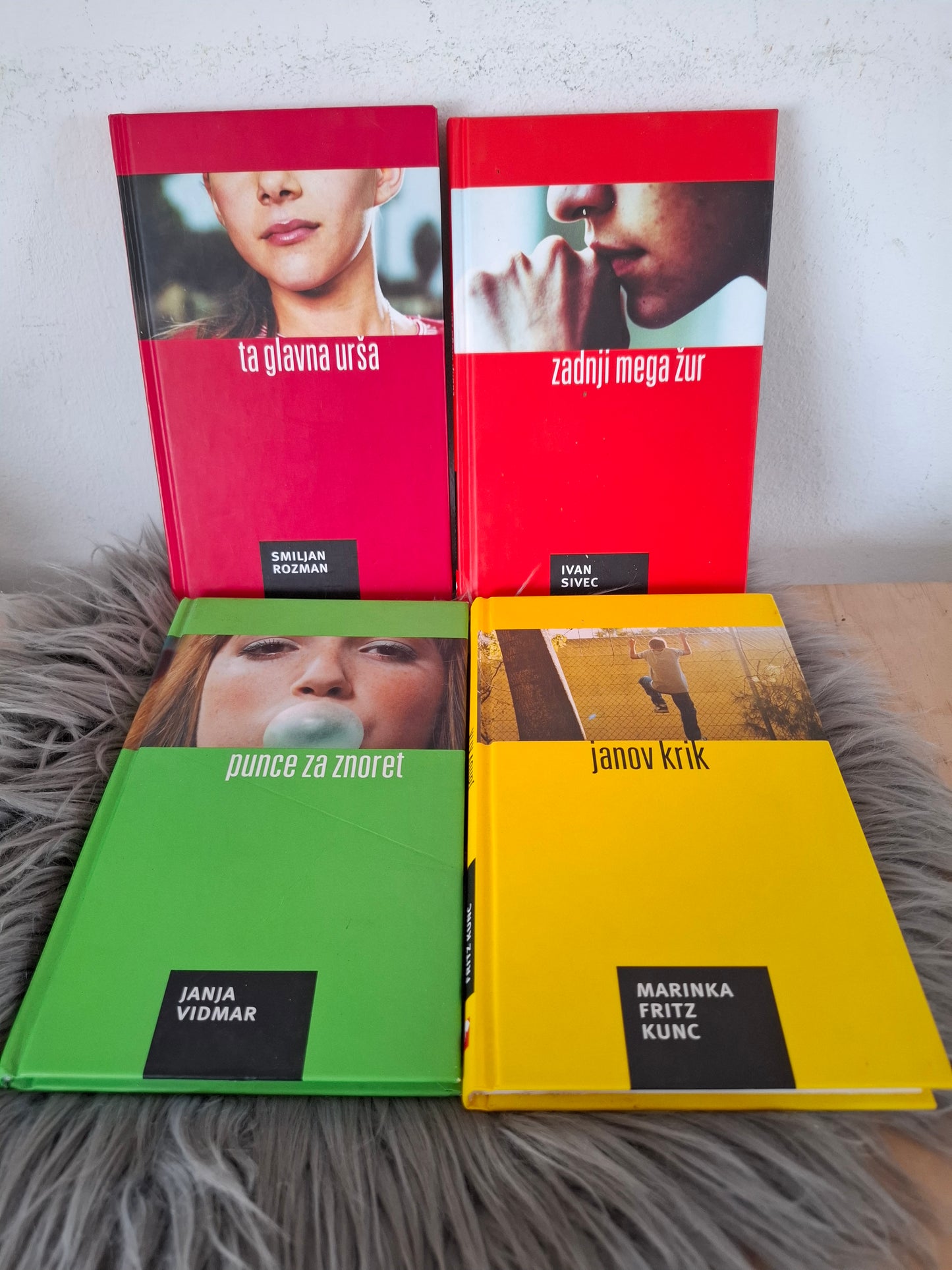 Punce za znoret~ Janja Vidmar, - Janov krik~ Marinka Fritz Kunc, - Ta glavna Urša, Smiljan Rozman, - Zadnji mega žur, Ivan Sivec.