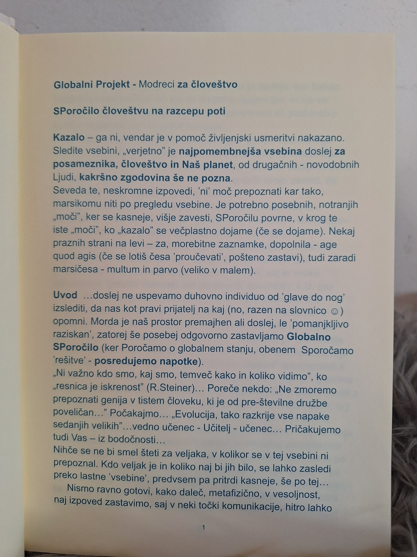 SPoročilo človeštvu na razcepu poti, Modreci za človeštvo Narodna in univerzitetna knjižica