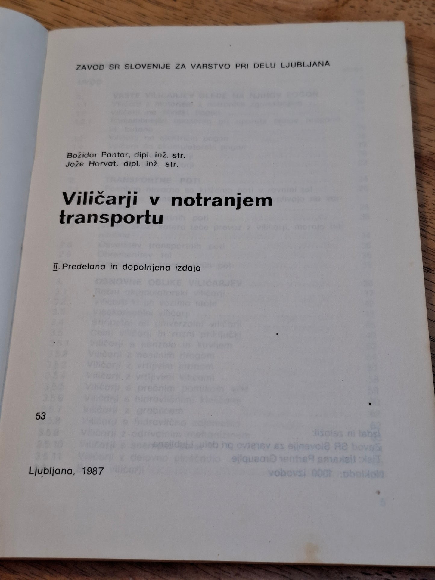 Viličarji v notranjem prometu Božidar Pantar, Jože Horvat