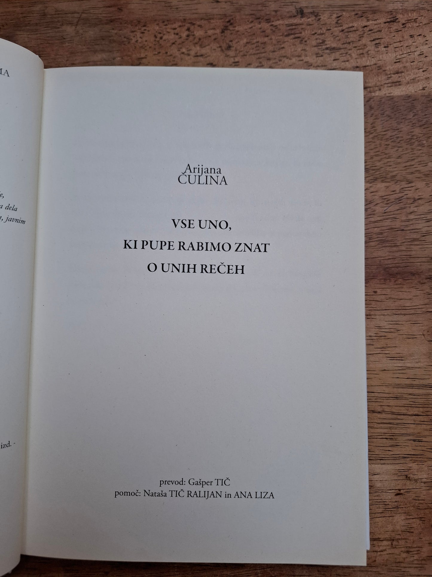 Vse uno, ki pupe rabimo znat o unih rečeh, Arijana Čulina