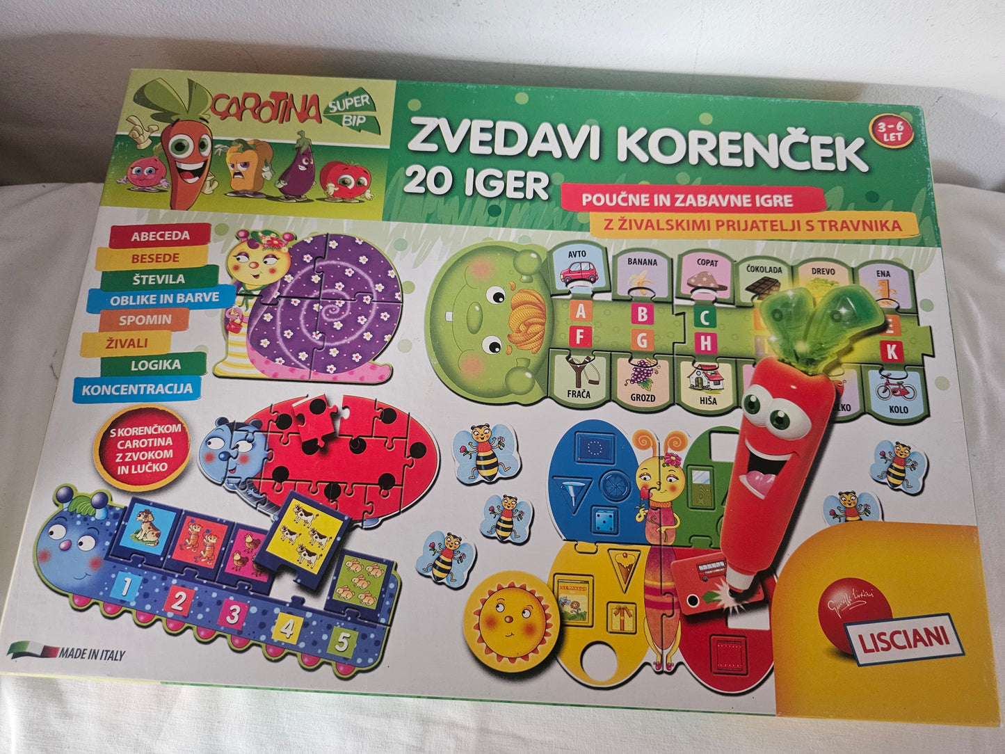 Zvedavi korenček družabna igra Lisciani