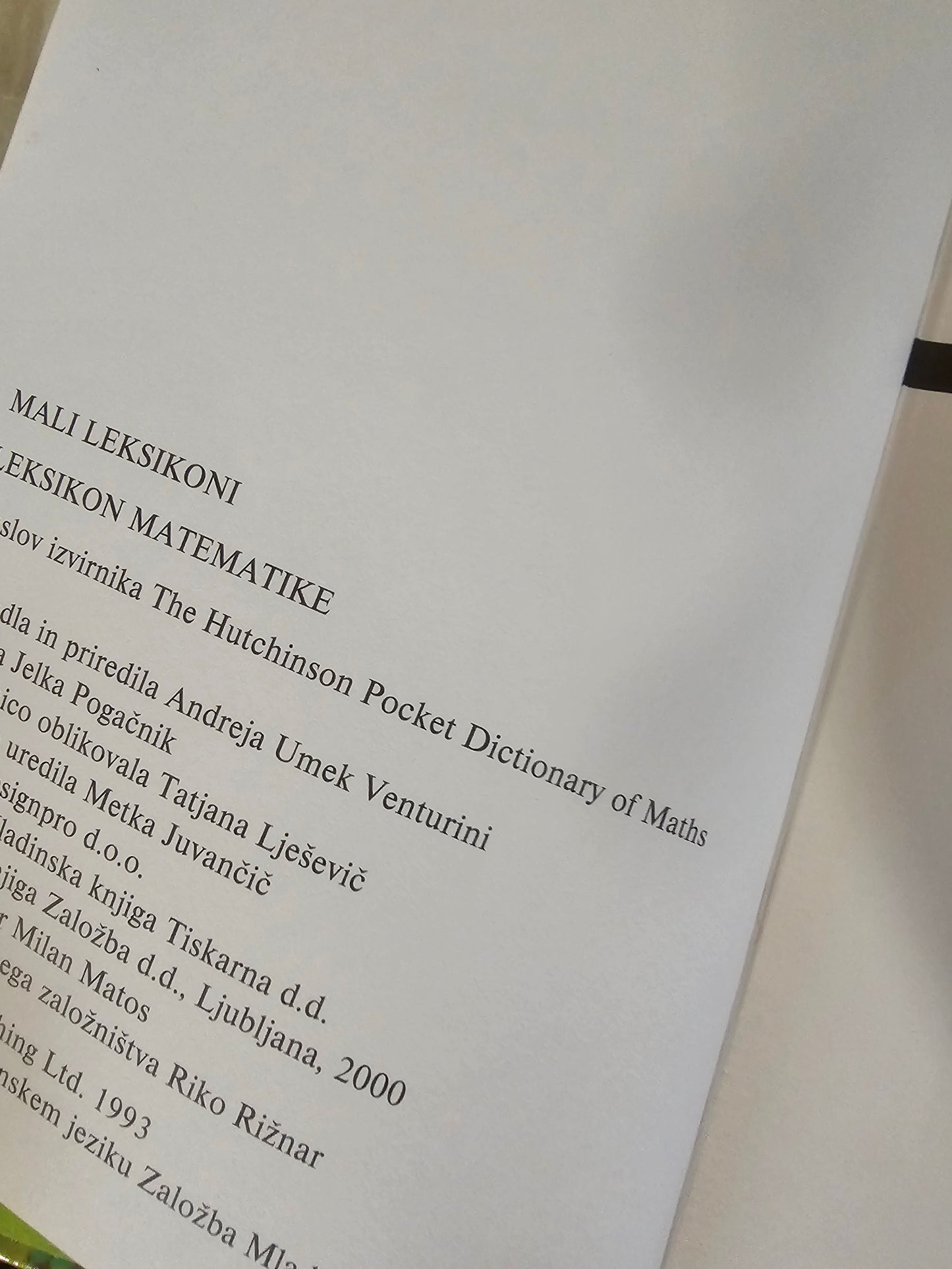 Leksikon matematika Založba Mladinska knjiga