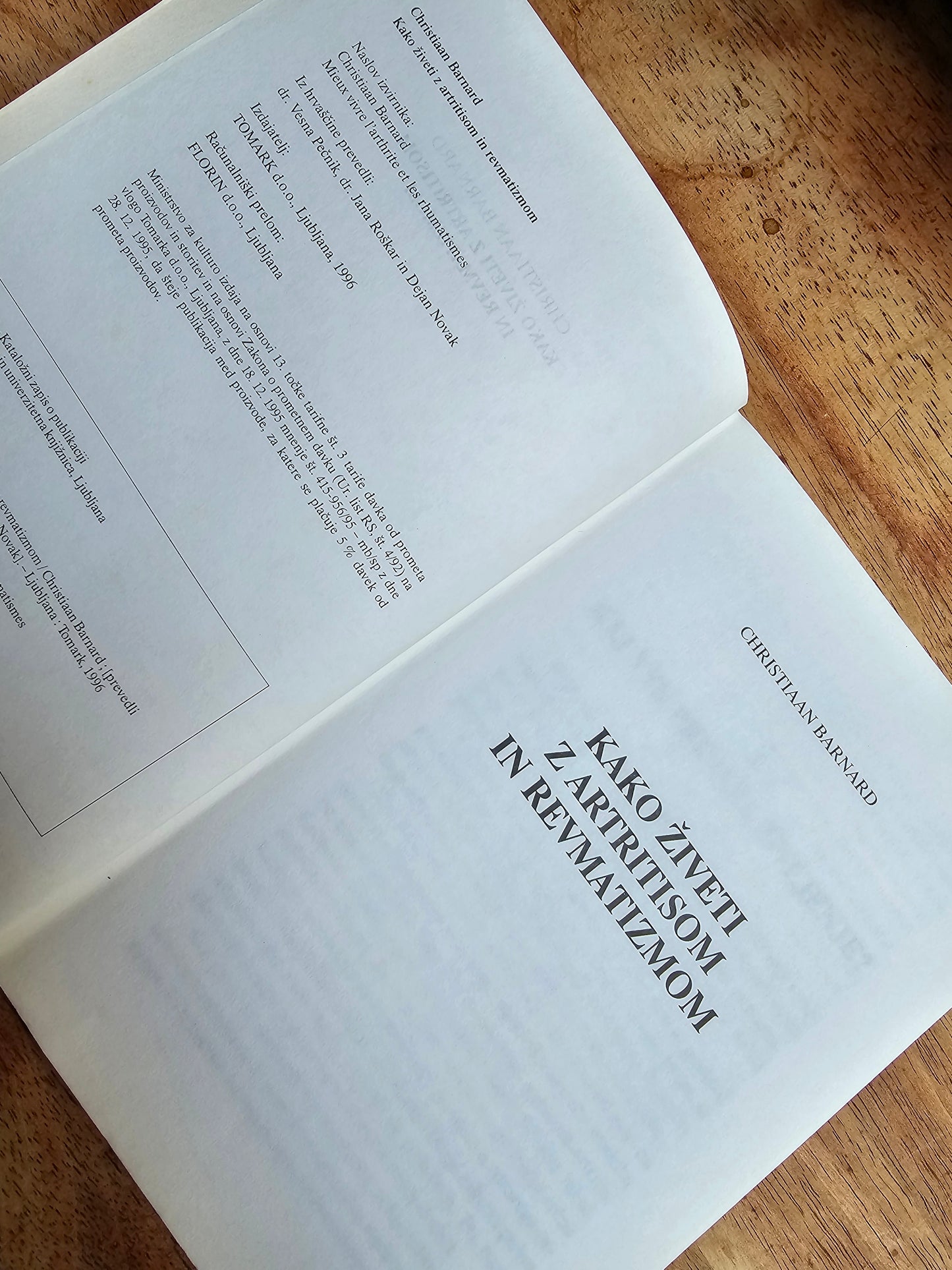 Kako živeti z artritisom in revmatizmom Christiaan Barnard