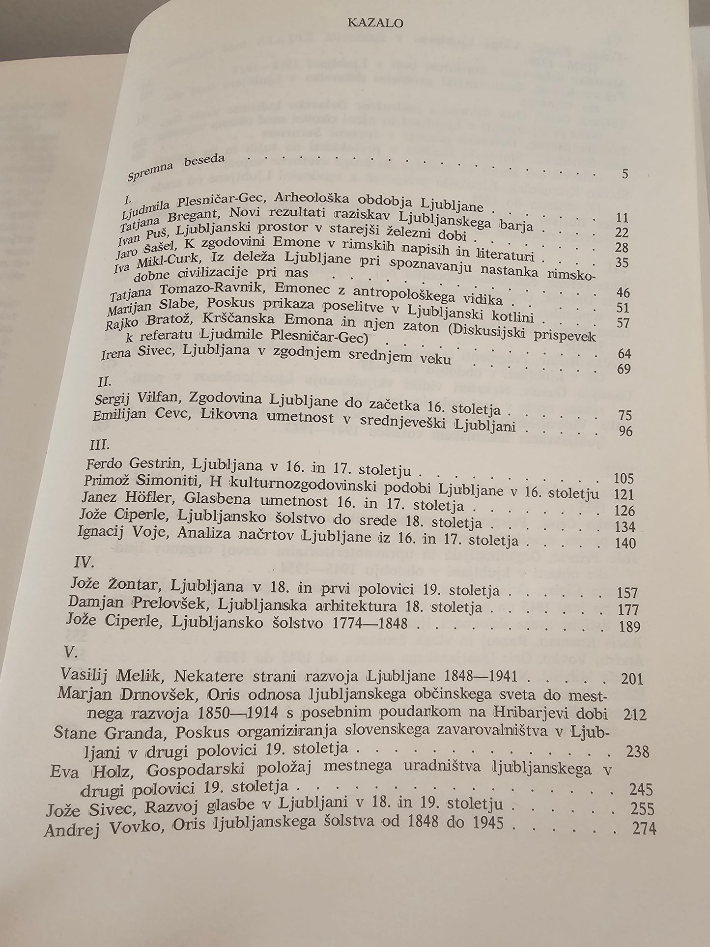 Zgodovina Ljubljane, prispevki za monografijo več avtorjev