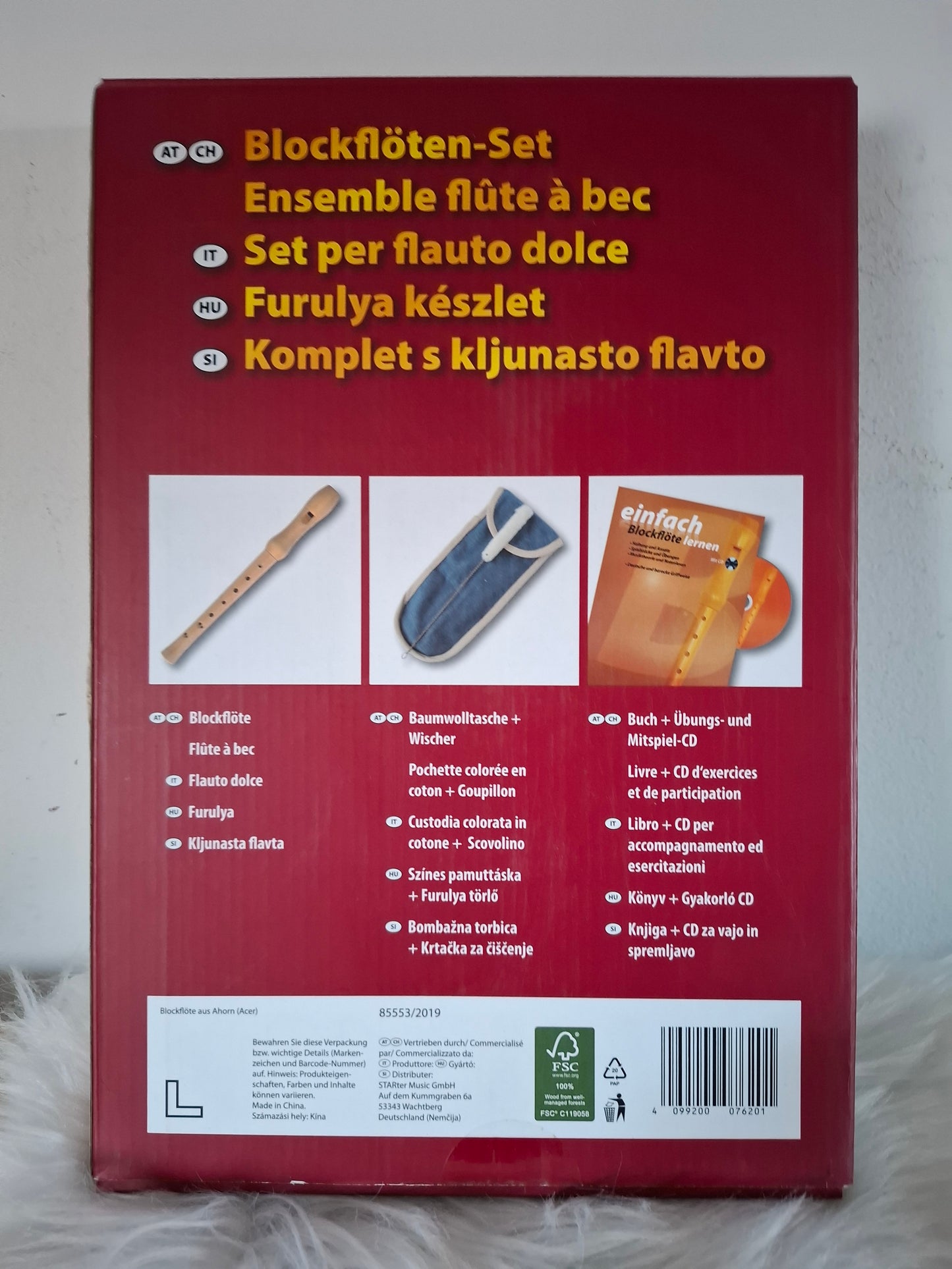 Komplet s kljunasto flavto, učbenik in cd