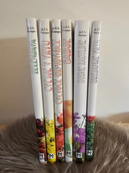 Komplet za spretne vrtnarje Cvetje v vrtu, - Cvetoče grmovnice, - Sadje, - Sobne rastline, - Urejanje vrta, - Zelenjava. D. G. Hessayan