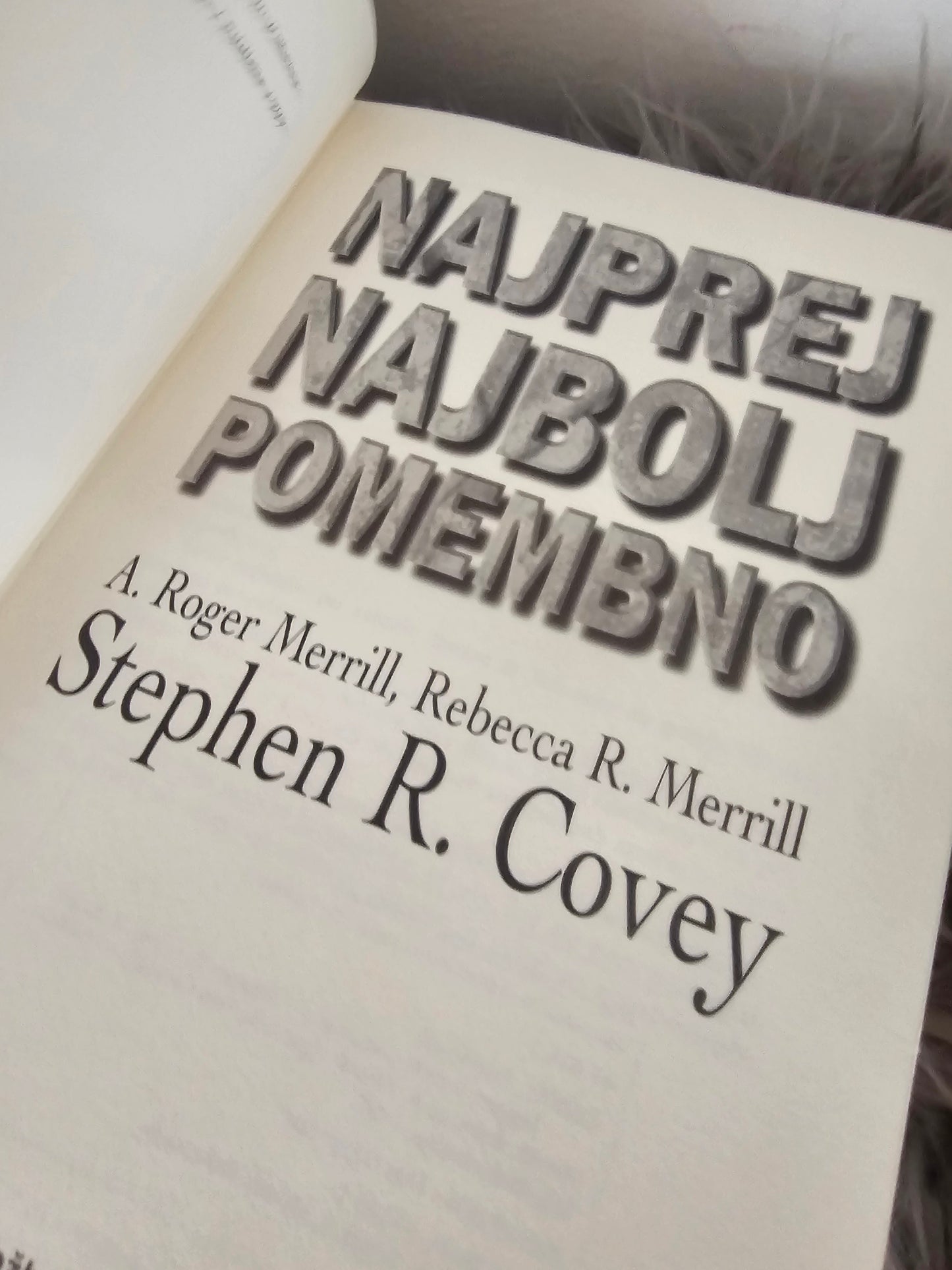 Najprej najbolj pomembno Stephen R. Covey