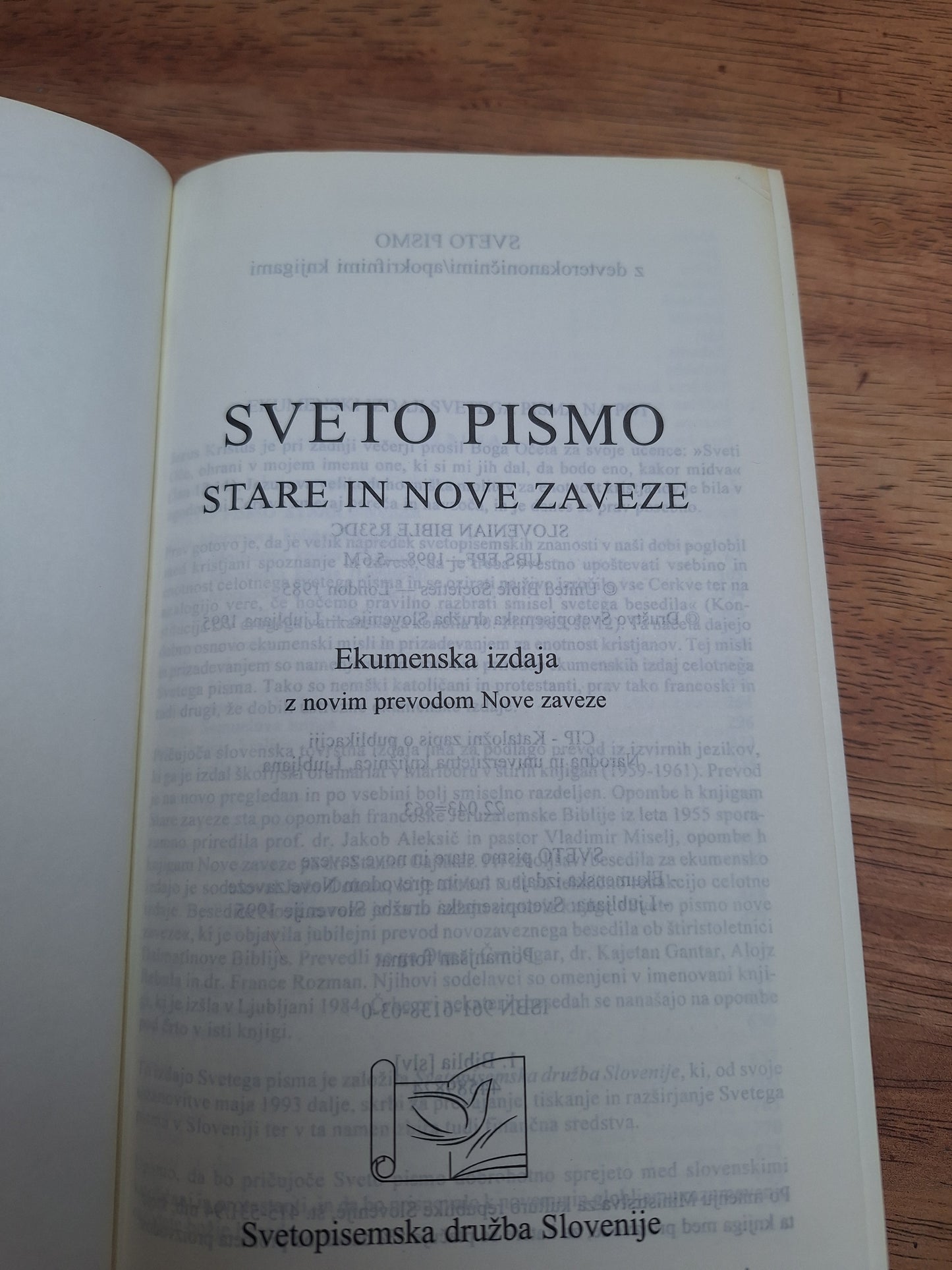 Sveto pismo  Svetopisemska družba Nove zaveze