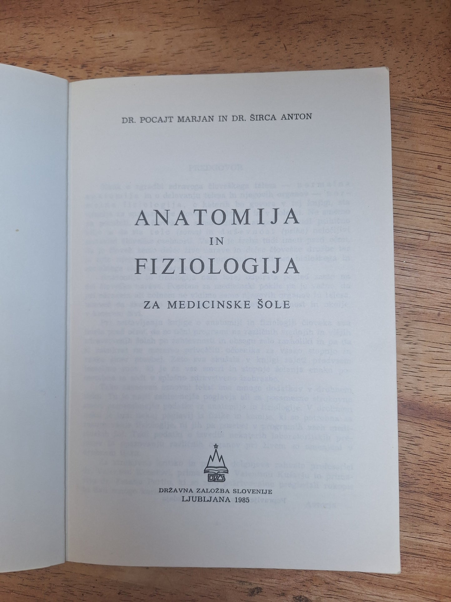 Anatomija in fiziologija, Pocajt Marjan in Širca Anton