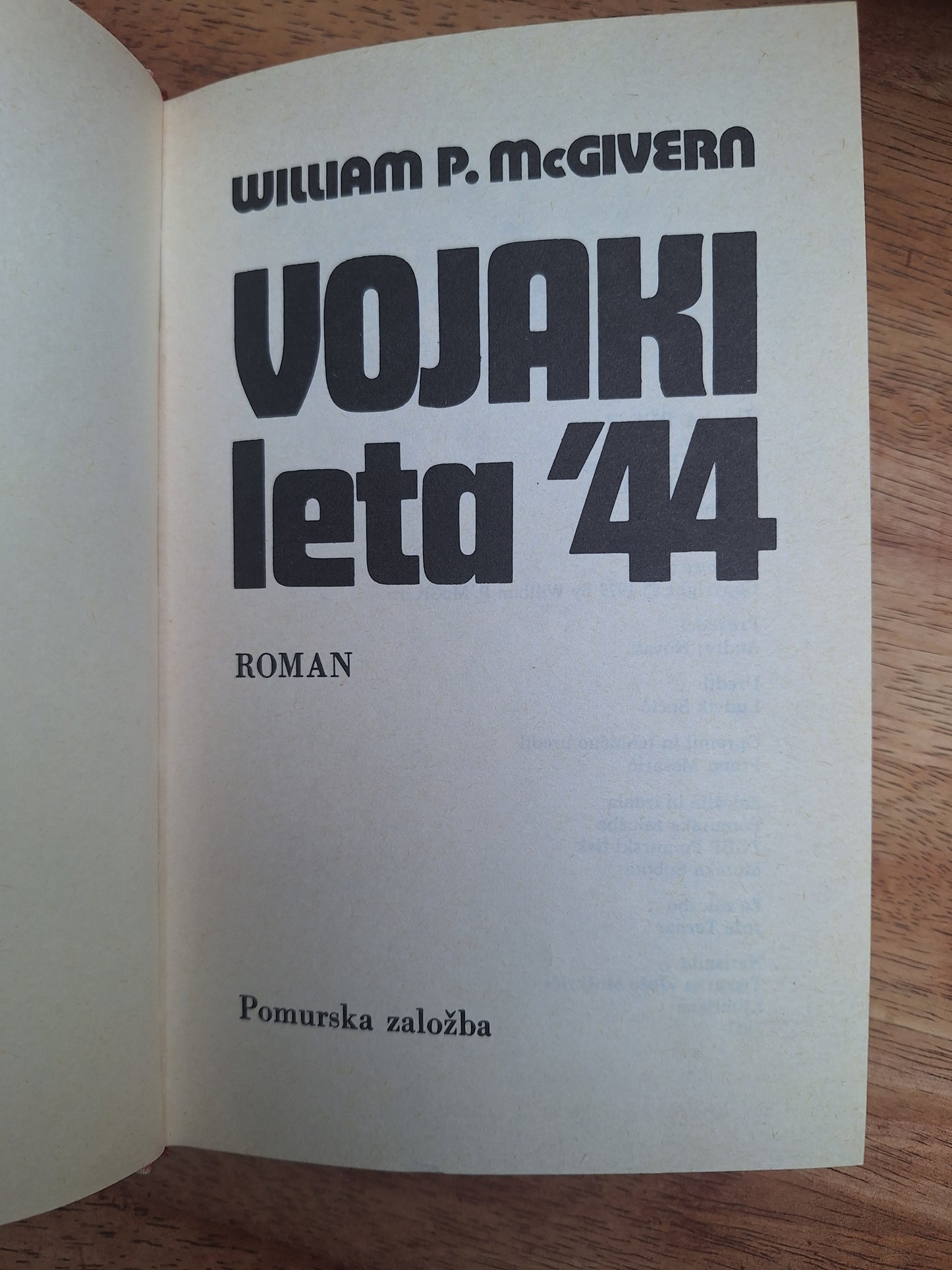 Vojaki leta 44 William P.McGivera