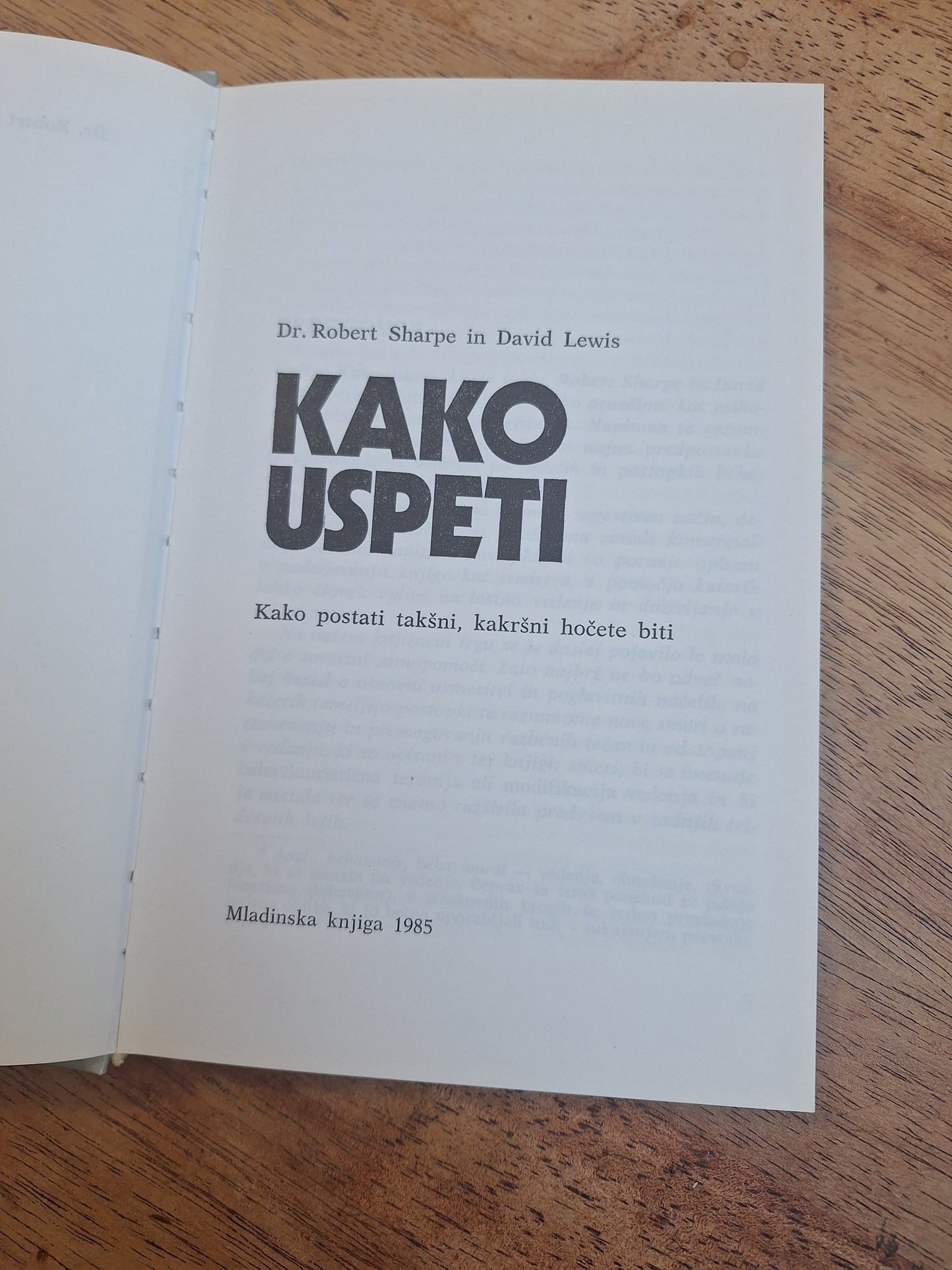 Kako uspeti? Robert Sharpe David Lewis