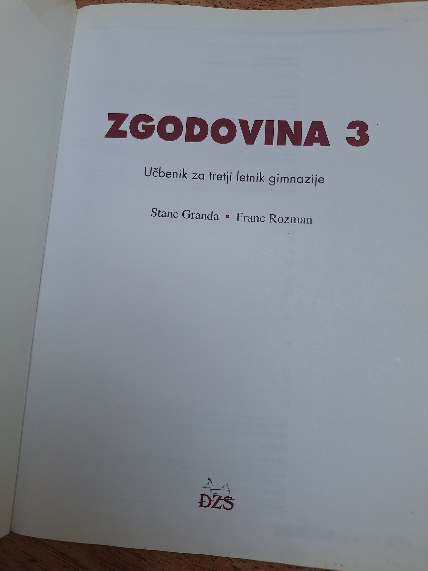 Zgodovina 3 Stane Granda Franc Rozman