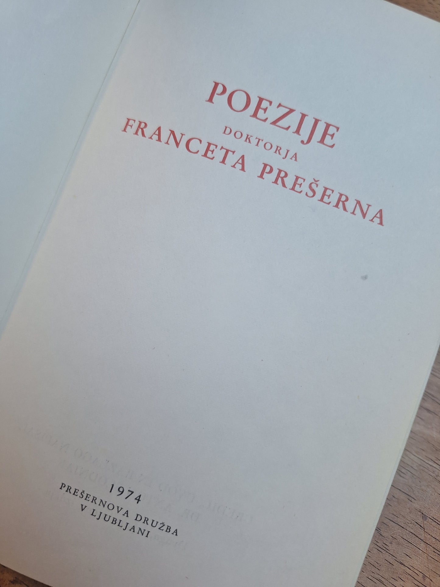 Poezije dr. Franceta Prešerna Prešernova družba