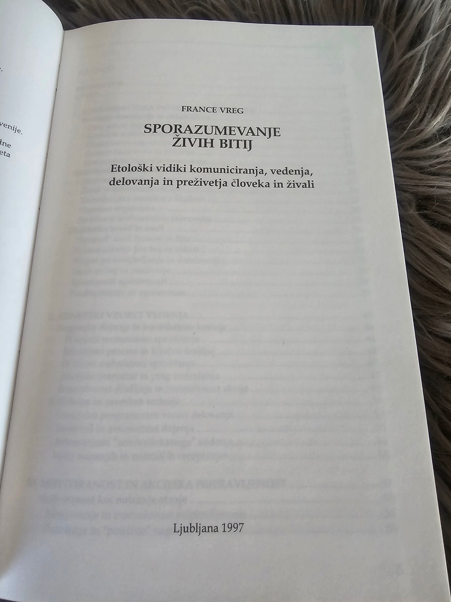 Sporazumevanje živih bitij France Vreg