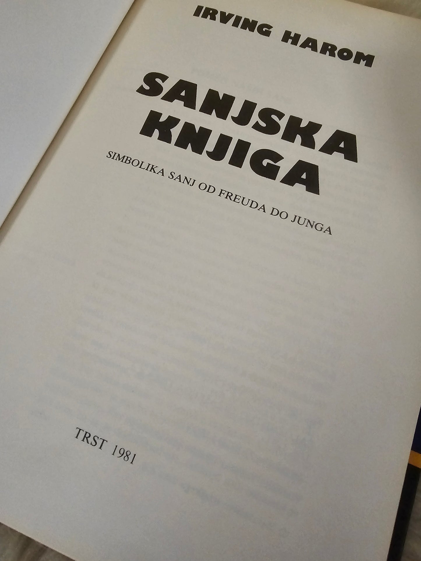 Sanjska knjigs Irving Harom