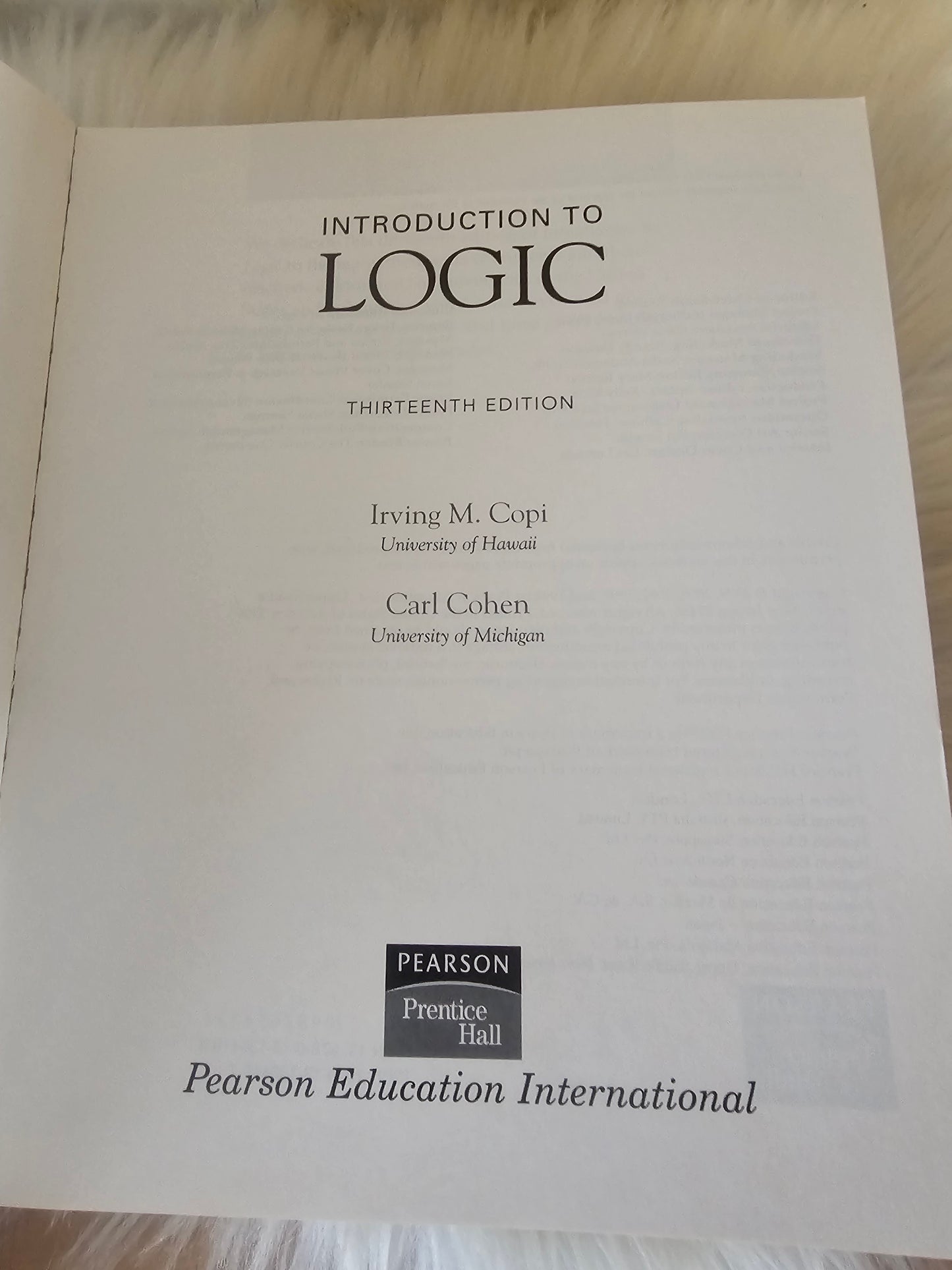 Introduction to Logic Irving M. Copi Carl Cohen