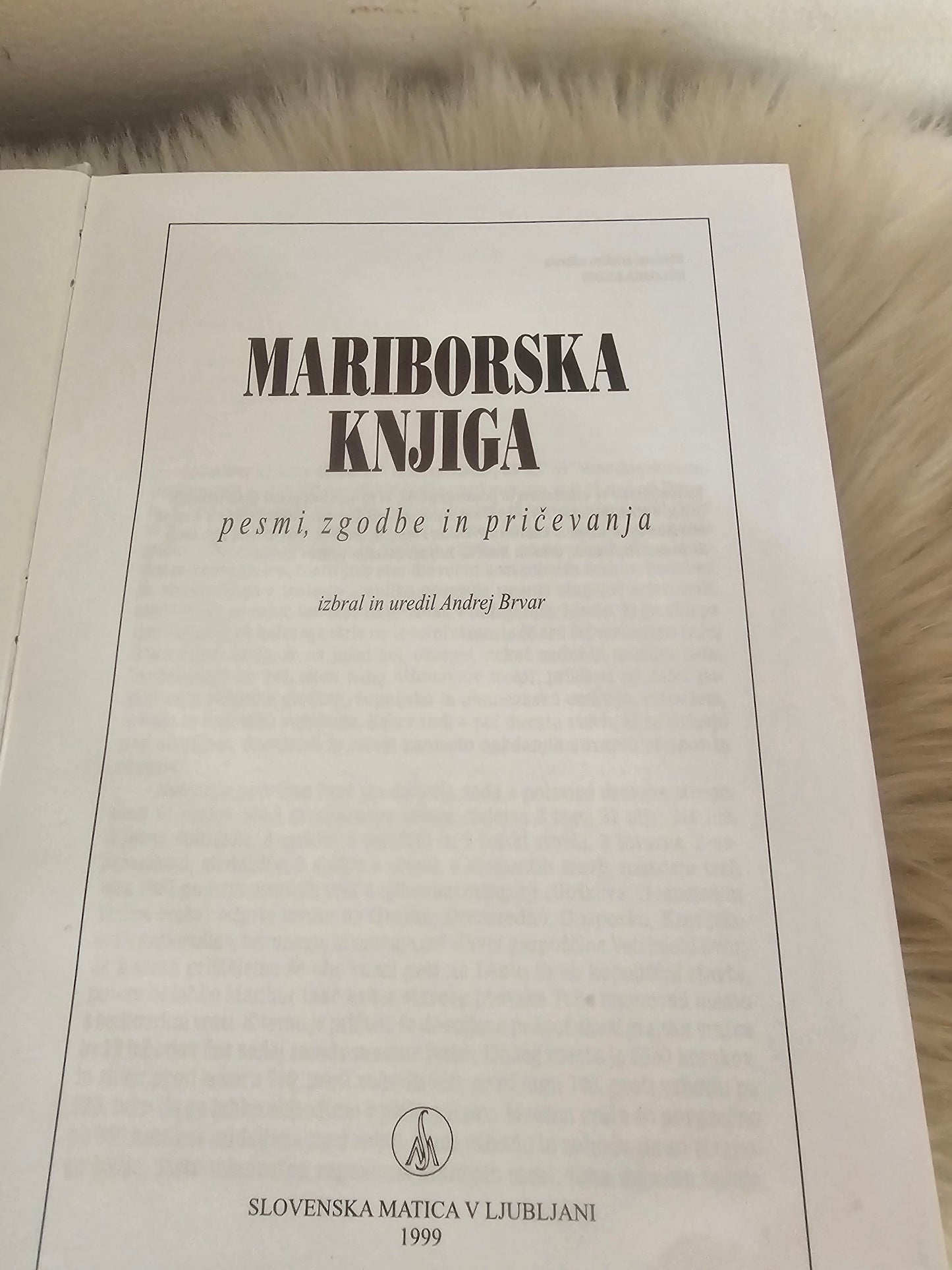 Mariborska knjiga pesmi , zgodbe in pričevanja Andrej Brvar