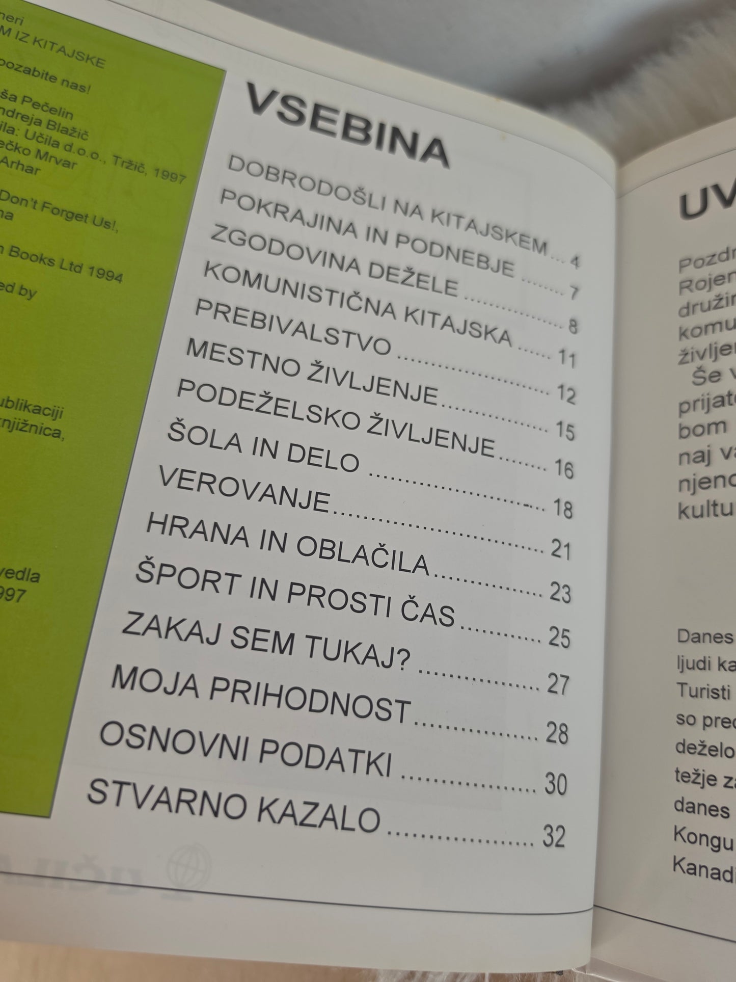 Prihajam iz Kitajske Učila