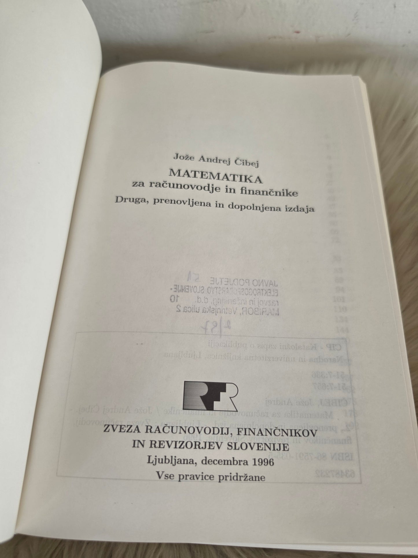 Matematika za računovodje in finančnike Jože Andrej Čibej