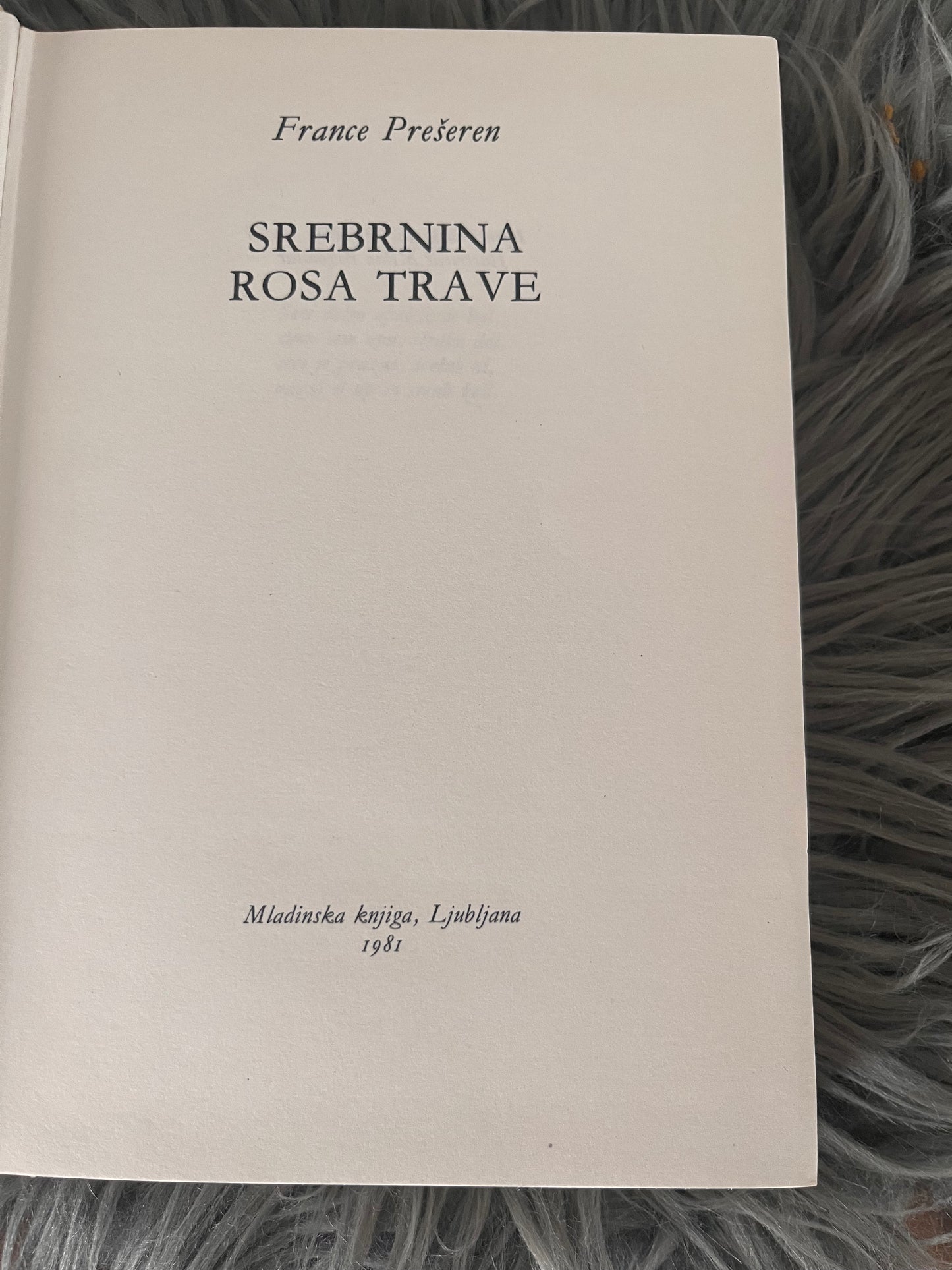 Srebrnina rosa trave, France Prešern