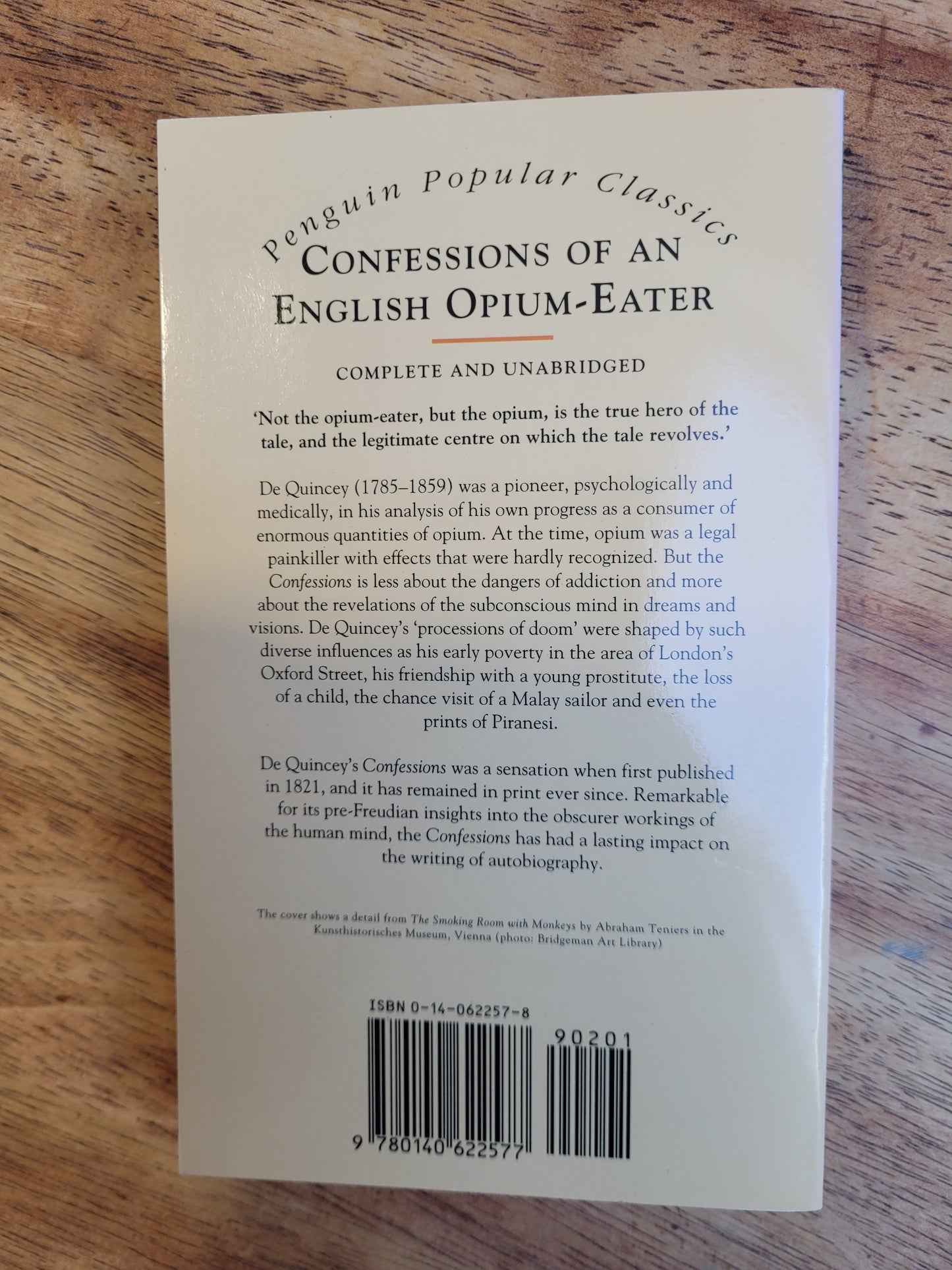 Confessions of an English Opium-Eater Thomas De Quincey